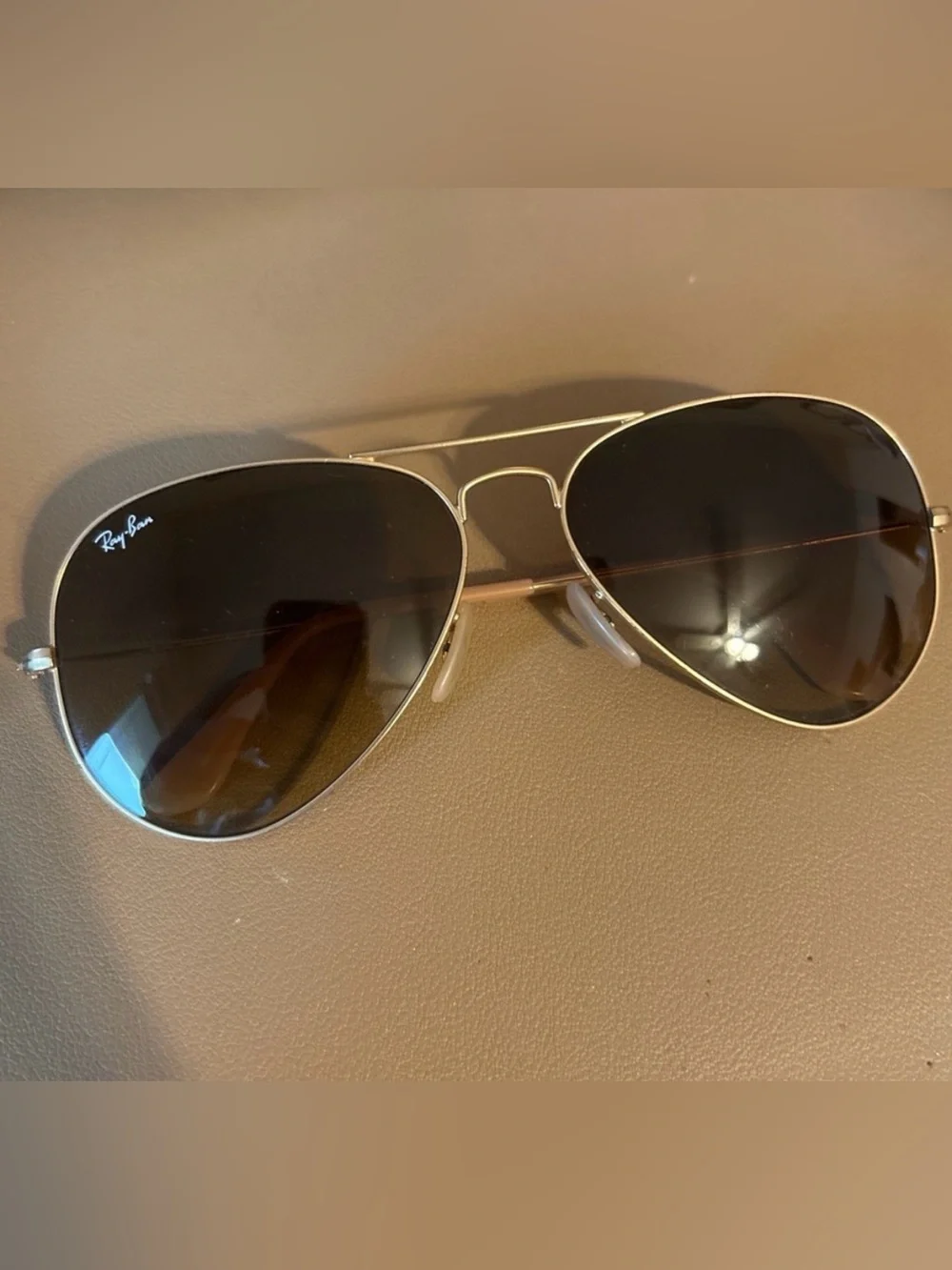 Ray Bans Aviator Metal Sunglasses in Gold - Women